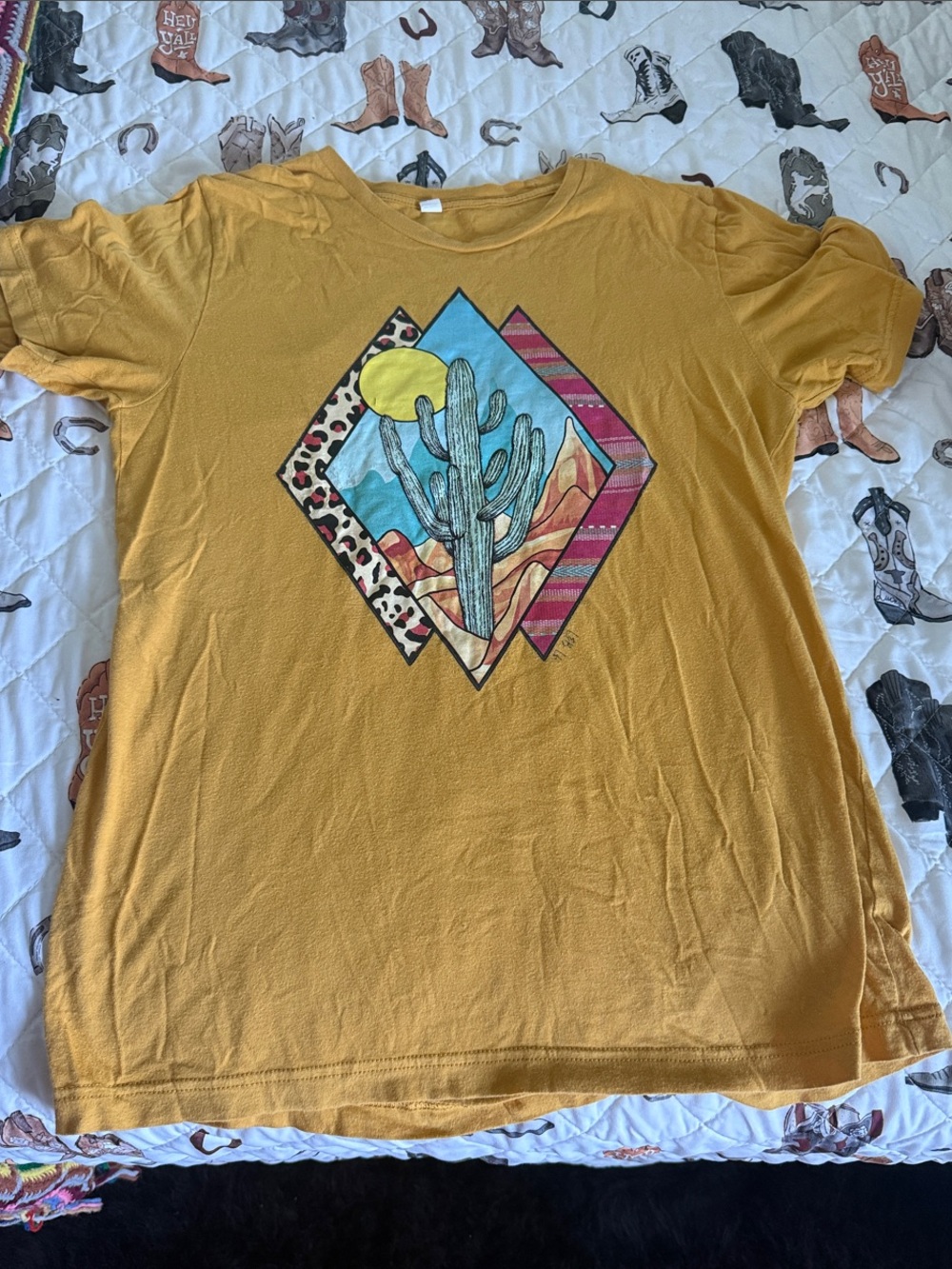 Mustard Graphic Cactus Desert Tee